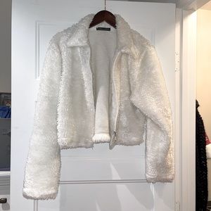 White fur coat